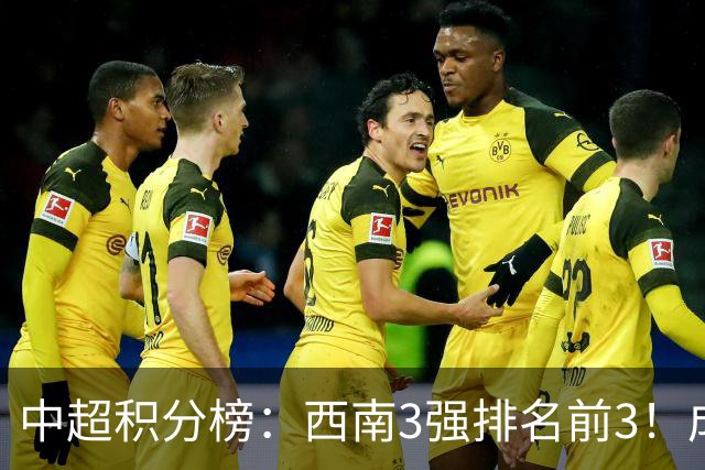 中超积分榜：西南3强排名前3！成都15分领跑，上海双雄接近降级区